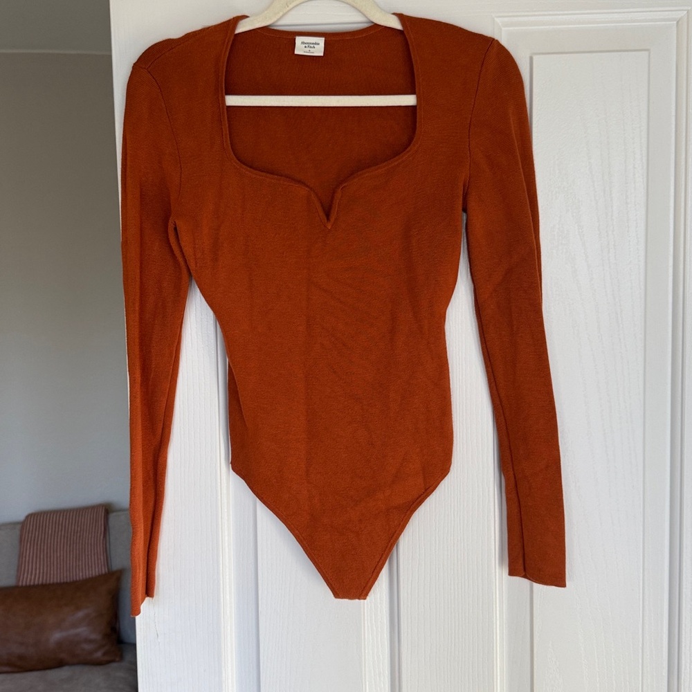 Orange Long Sleeve Abercrombie Bodysuit